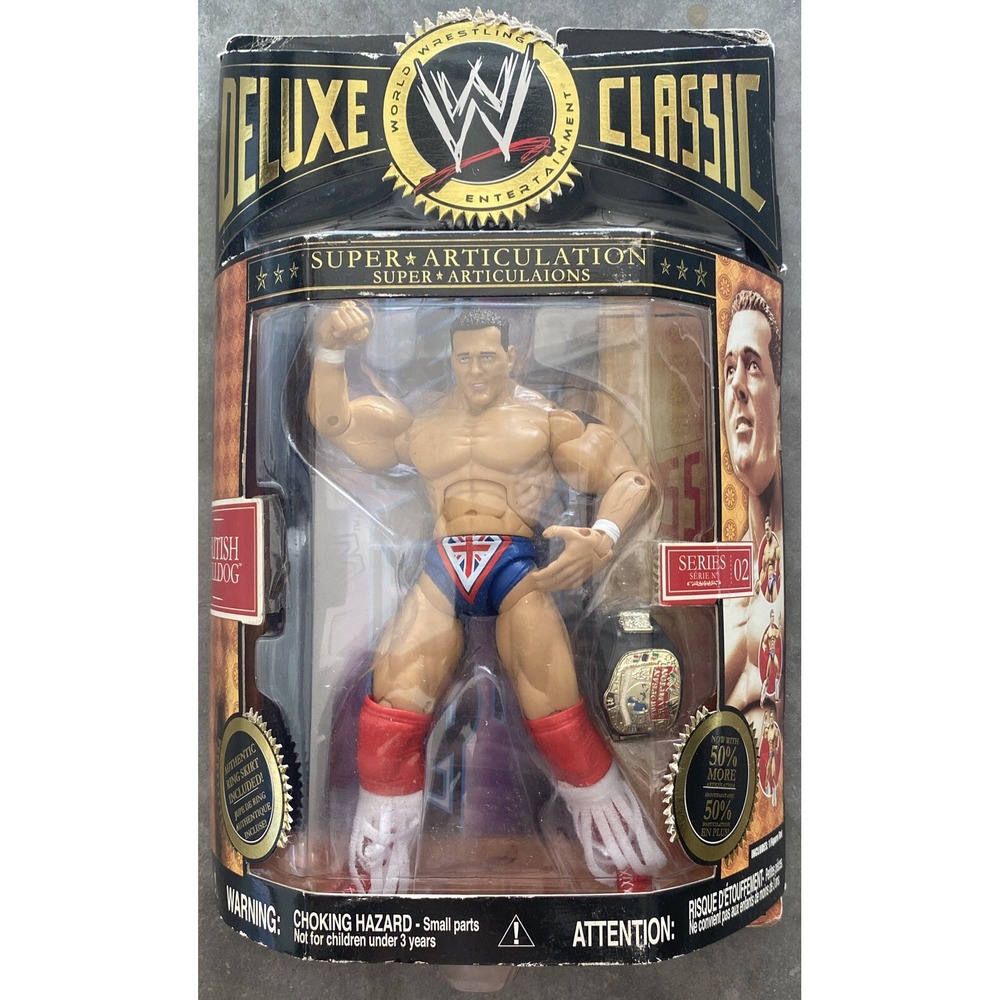 WWE Jakks Deluxe Classic Superstars Series 2 British Bulldog Box Damage
